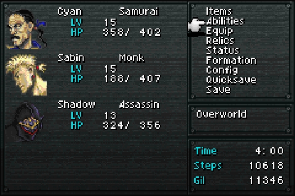 final fantasy status screen final fantasy status screen
