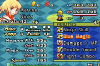 FFTA Skill Menu