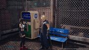 Save point bench and a vending machine from FFVII Remake