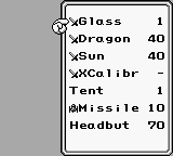 FFLII Item Menu