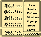 Final Fantasy Legend III Menu