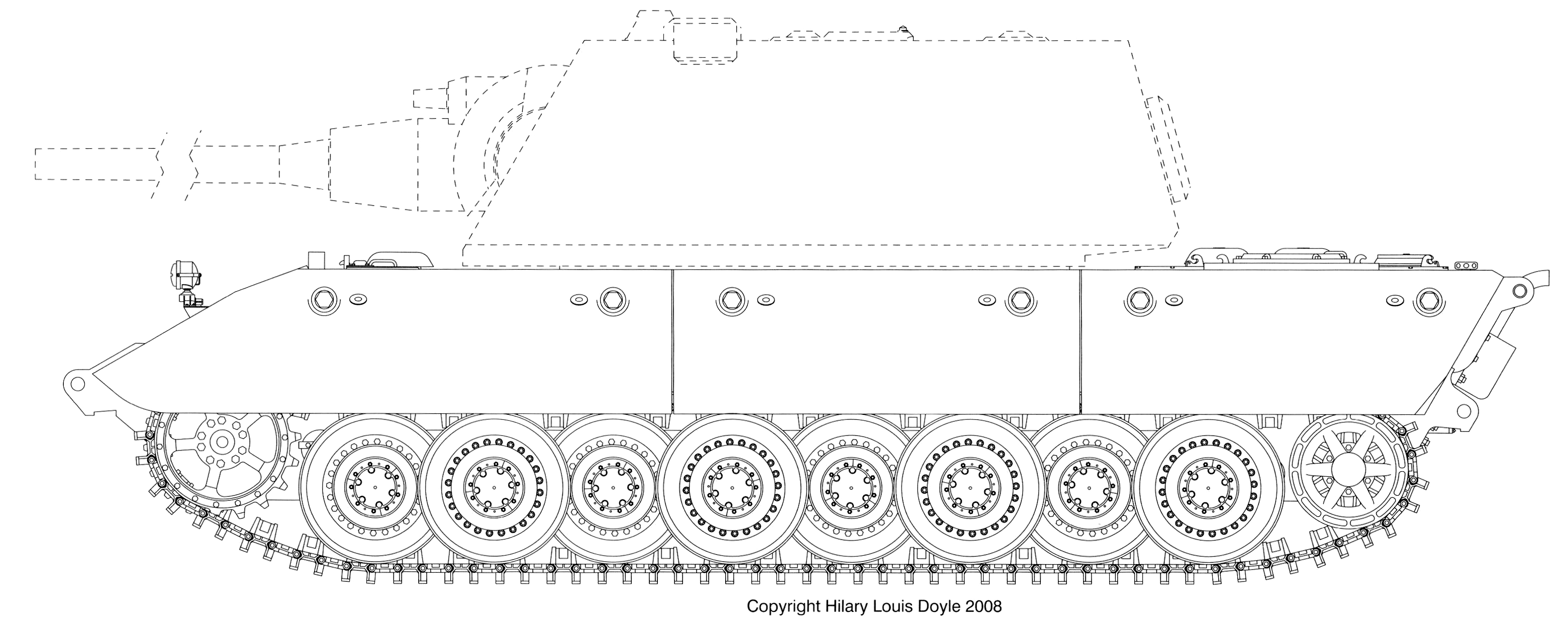 E-100 Ausf b вид сбоку