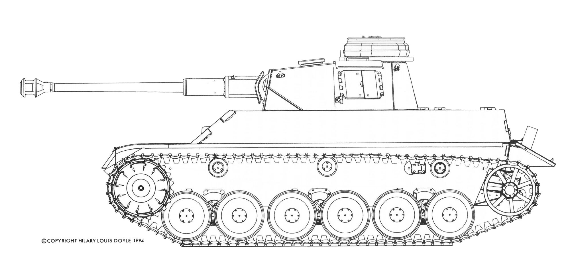 Рисунок танка с боку