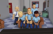 The Fire Crew watching TV