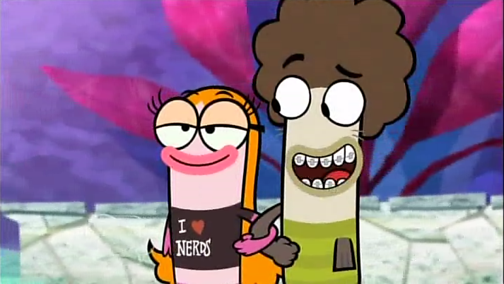 Image Oscar and Angela are talking.png Fish Hooks Wiki