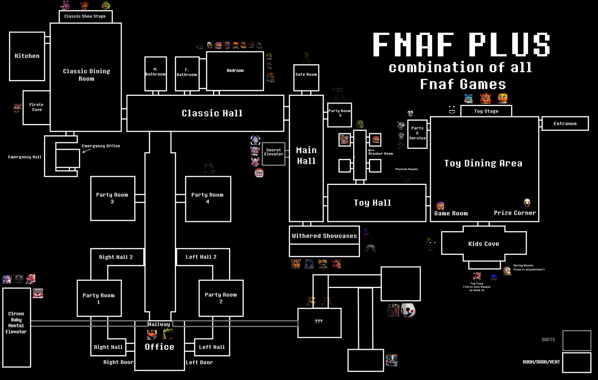 Фнаф какой плюс. Карта ФНАФ 1. ФНАФ 1 локации карта. Карта пиццерии ФНАФ 1. Five Nights at Freddy's 2 карта.