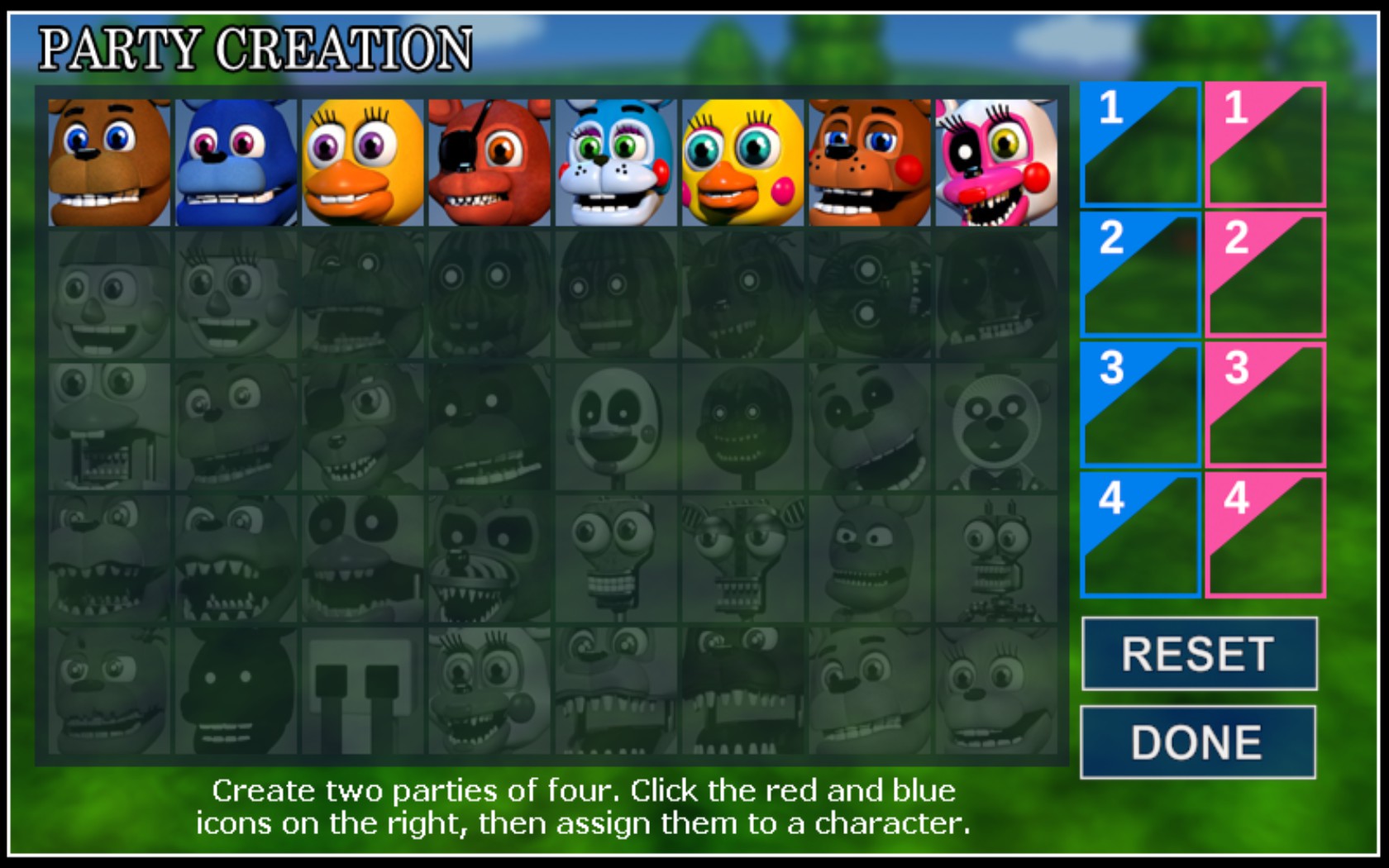 Party Members Five Nights At Freddys World Wikia Fandom - all fnaf characters names and pictures