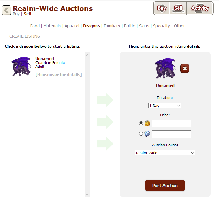 auction house flight rising wiki fandom powered by wikia selling at the auction house is a relatively simple matter