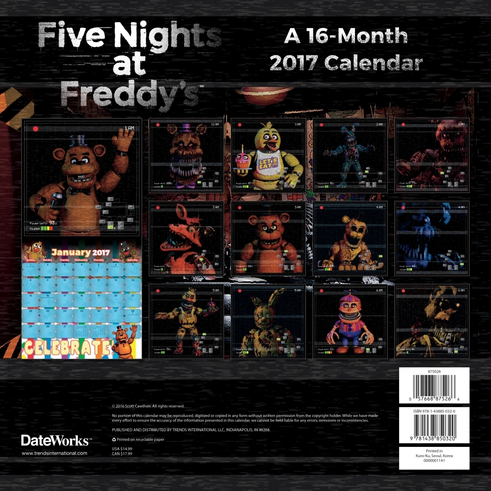 FNaF 2017 Calendar FNaF Merch Wiki FANDOM powered by Wikia