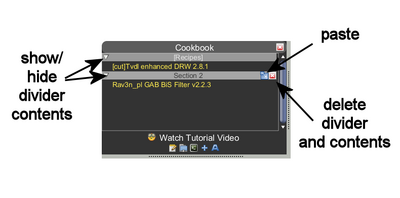 Cookbook divider options