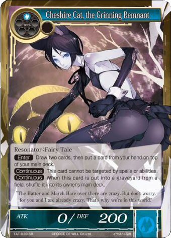 Cheshire Cat The Grinning Remnant Force Of Will Tcg Wiki Fandom