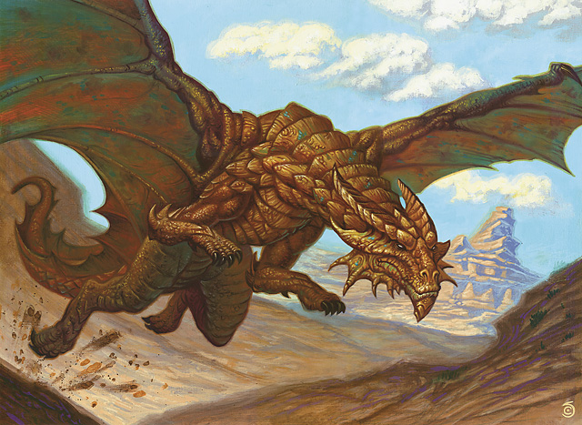 copper fantasy dragon landscape