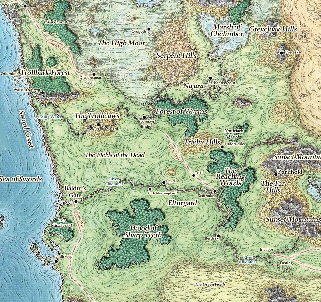 Faerun Map 5e High Res Maping Resources 8207