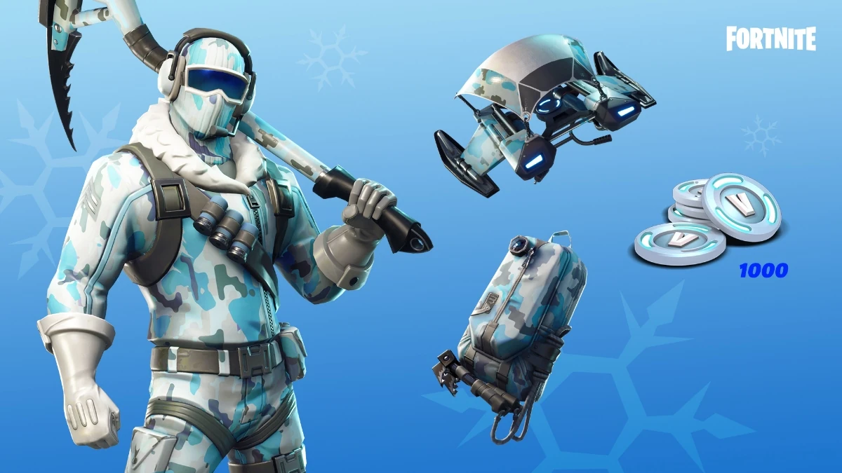 die man im battle royale modus von fortnite verwenden kann man konnte es durch den kauf des bibberpakets englisch deep freeze bundle erwerben - wie heisst fortnite auf englisch