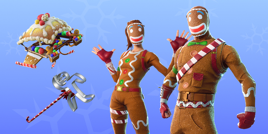 lebkuchen englisch gingerbread ist ein set bestehend aus mehreren skins die man im battle royale modus von fortnite verwenden kann - fortnite lebkuchen skin