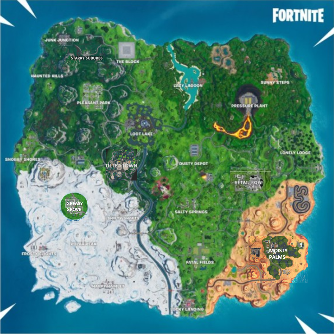 Map Fortnite Saison 3 Chapitre 1 Lieux (Chapitre 1) | Wiki Francophone Fortnite | Fandom