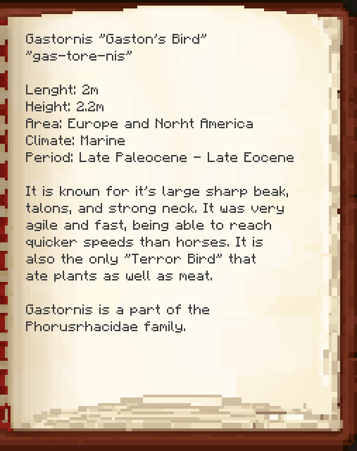 Image Gastornis DinoPedia.png Fossils and Archeology Mod Revival