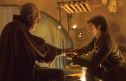 Lor San Tekka and Poe Dameron