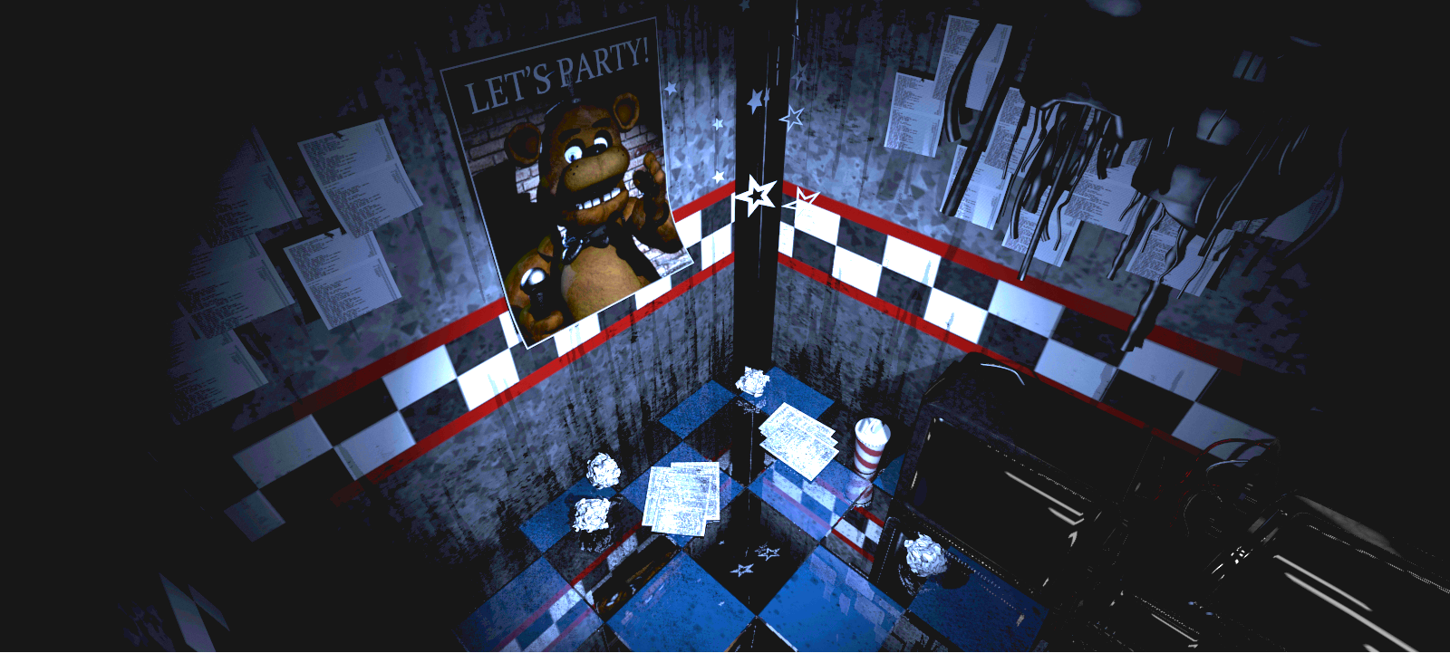 Трейлер фнаф 5 ночей с фредди. Фредди на камерах ФНАФ 1. FNAF 1 Фредди на камерах. Коридор ФНАФ 1. ФНАФ 1 пасхалки золотой Фредди.
