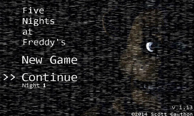 Archivo:FNaF 1 (Móvil) - Menú (Noche 1).jpg