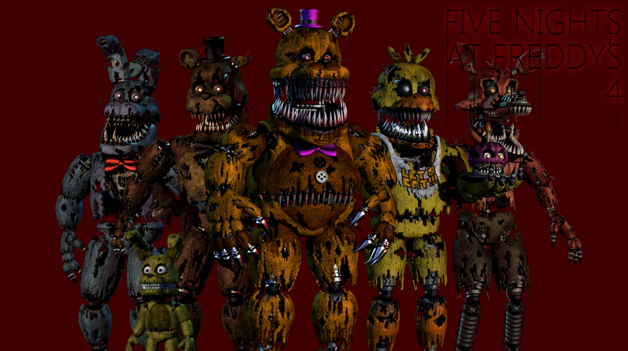 Todos Los Personajes De Fnaf 4 Imagen - Fondo FNaF 4.png | Wiki Freddy Fazbear's Pizza | FANDOM