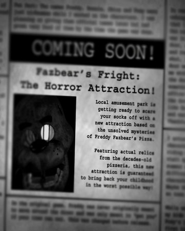 Fazbear S Fright The Horror Attraction Five Nights At Freddy S