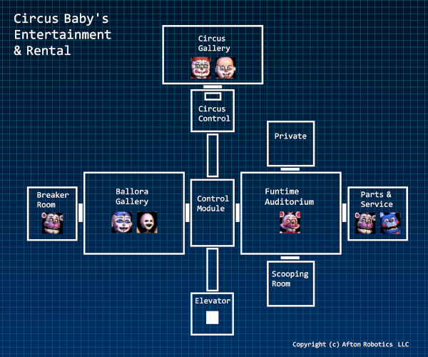 Fredbears Family Diner Map Layout