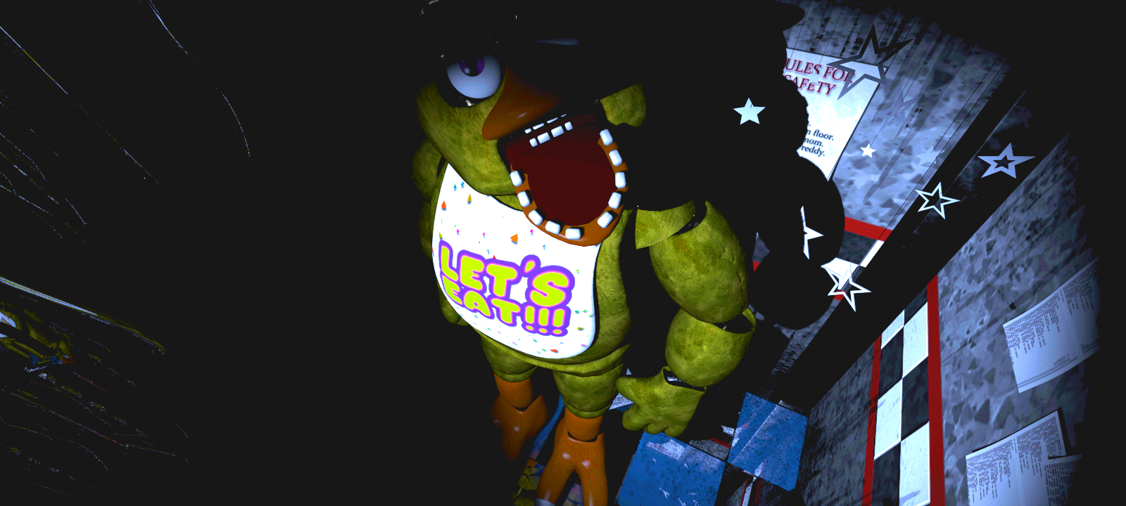 Alfathyrio on Game Jolt: Withered Freddy and Chica in the right corner of FNAF 1.