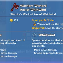 Warrior's Warlord Axe of Whirlwind | FreeRealms Wiki | Fandom