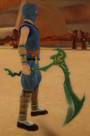 Ninja's Jagged Scythe of Dragonstrike held