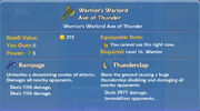 Warrior’s Warlord Axe of Thunder item