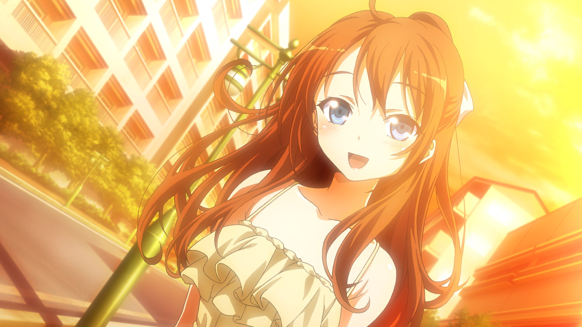 Image Brunettes Blue Eyes Long Hair Brown Outdoors Visual Novel