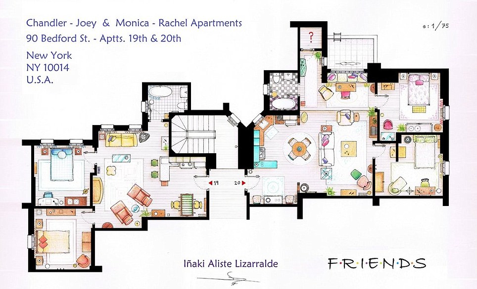 plan appartement monica friends
