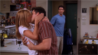Rachel & Joey Make-out, Ross Walks in