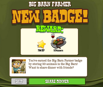 Big Barn Farmer Badge Frontierville Wiki Fandom