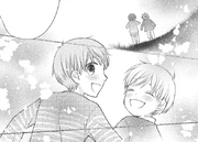 Young Hajime and Mutsuki playing