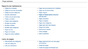 Pages spéciales