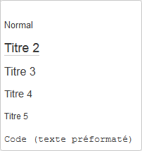 Menu format
