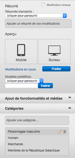 Ajouter des catégories - modification