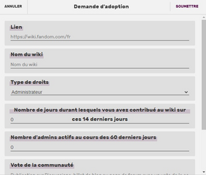 Formulaire d'adoption