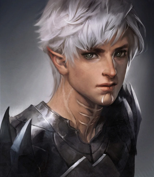 Image 640x738 7210 Fenris 2d Fan Art Male Portrait Elf Fantasy