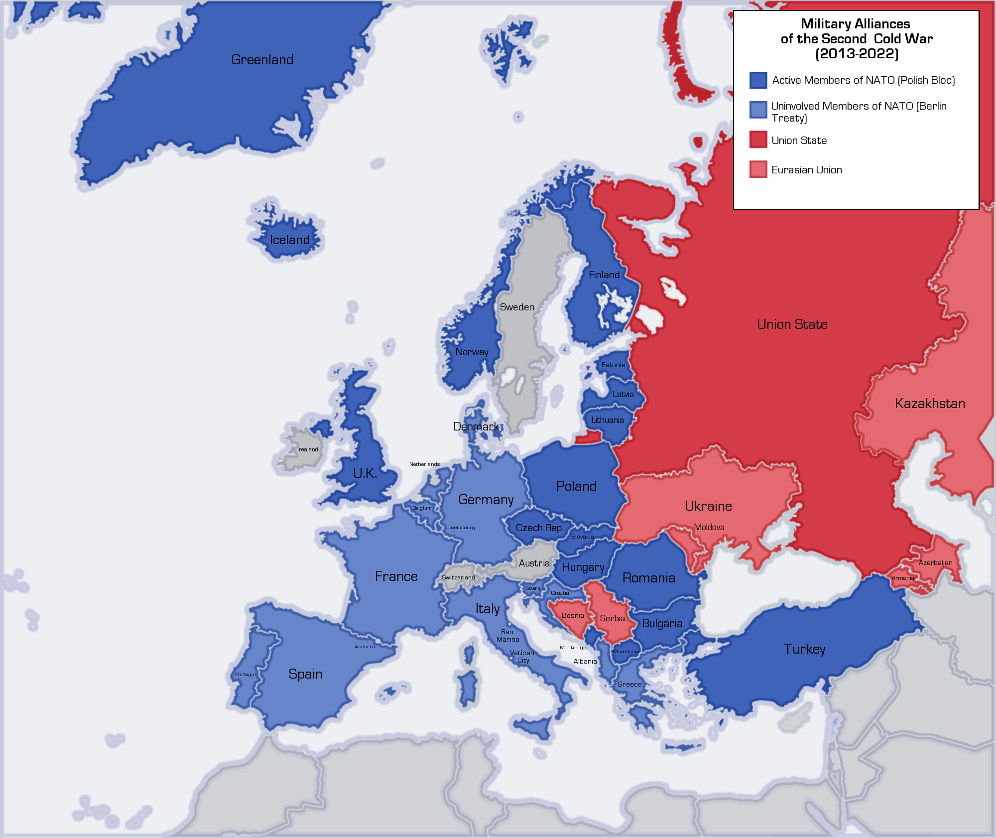 Карта холодной войны европа