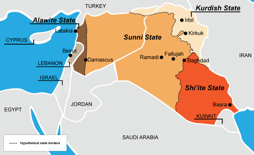 map of proposed iraq split