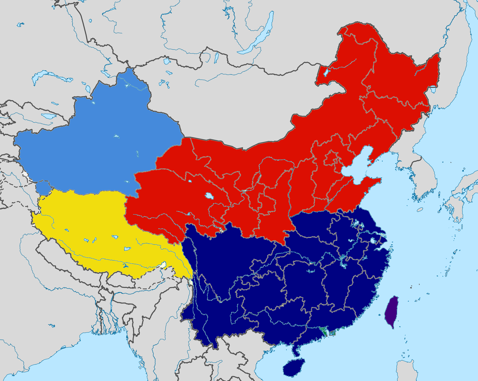 Карта распада китая
