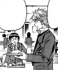 Kazuki explaining the school