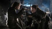 Sansa mangeant avec Theon