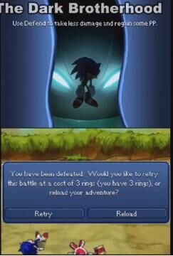 Sonic Chronicles The Dark Brotherhood Game Over Dex Wiki Fandom