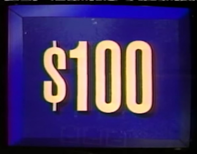 Image - Jeopardy! first bordered $100 dollar figure.png | Game Shows