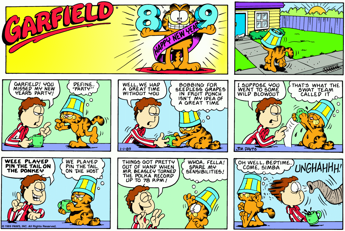 Garfield, January 1989 comic strips Garfield Wiki FANDOM powered by