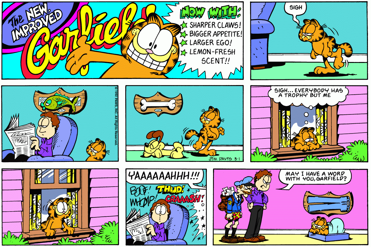 Garfield, March 1992 comic strips Garfield Wiki Fandom